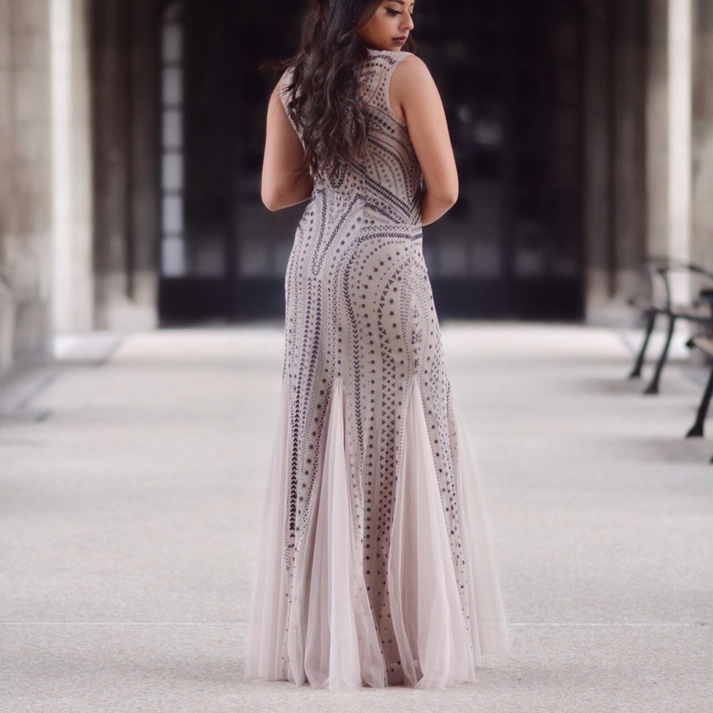 Elegant Beaded Evening Gown